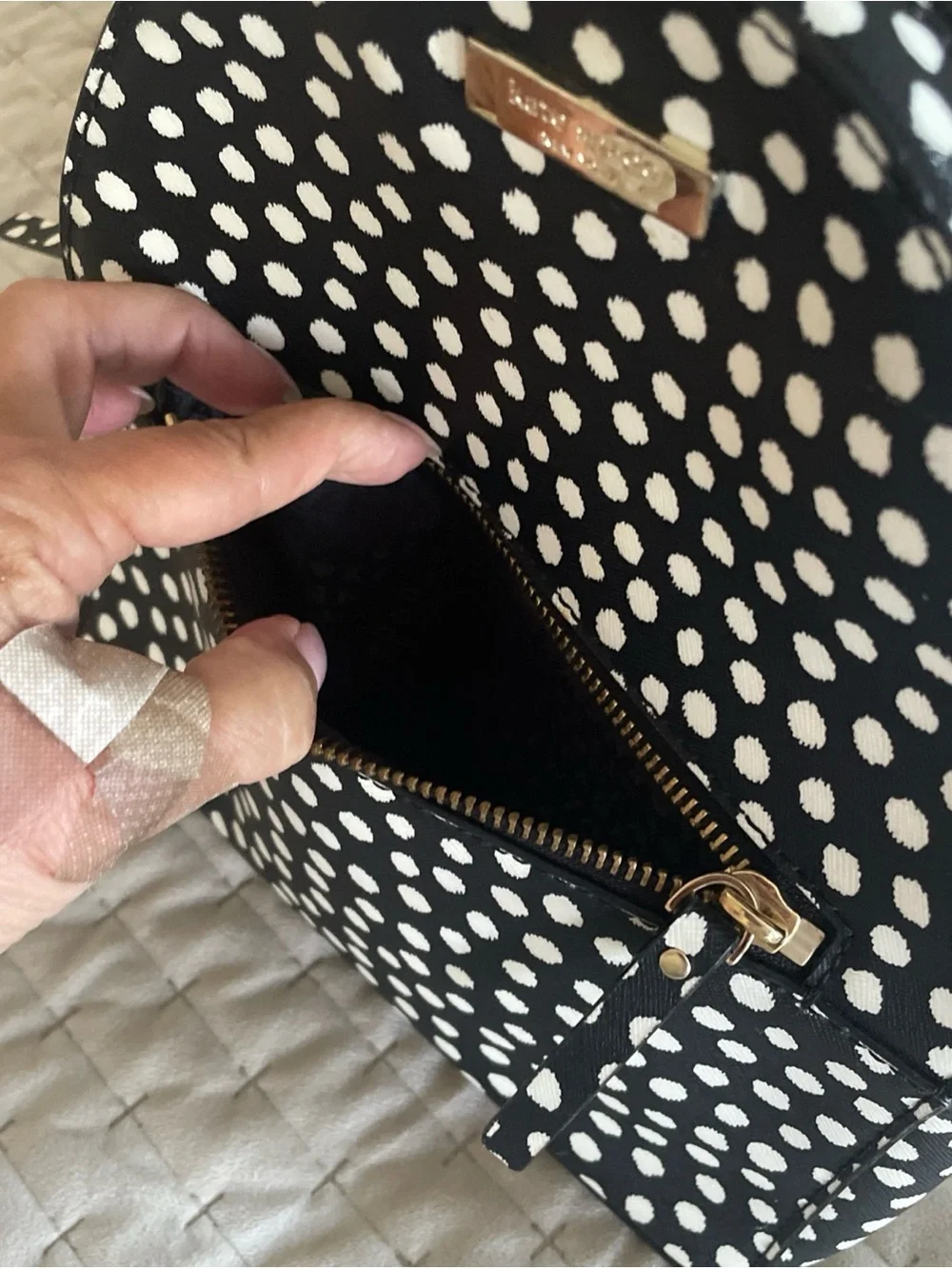 kate spade Black and White Polka Dot Mini Backpack